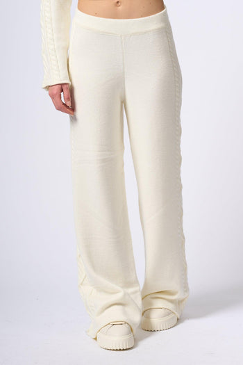 Pantalone Treccia Panna Donna - 3