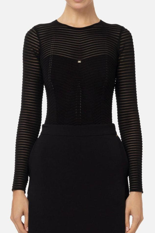 Body Motivo Chevron Nero Donna