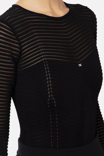 Body Motivo Chevron Nero Donna - 2