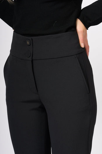 Pantalone Flare in Crepe Nero Donna - 6