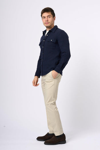 Camicia Cashmere Blu Uomo - 3