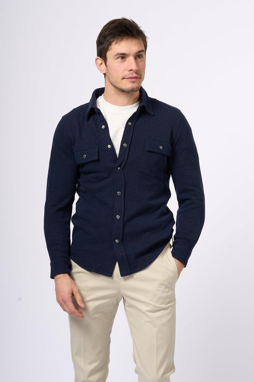 Camicia Cashmere Blu Uomo - 2