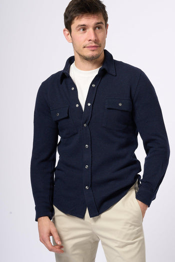 Camicia Cashmere Blu Uomo - 4