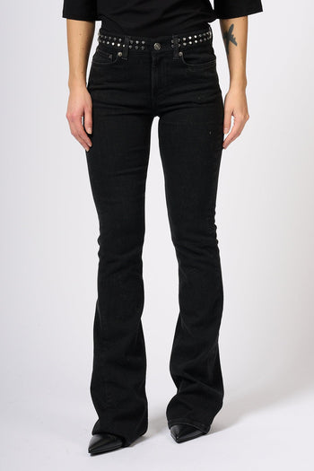 Jeans Newlola con Borchie Nero Donna - 3