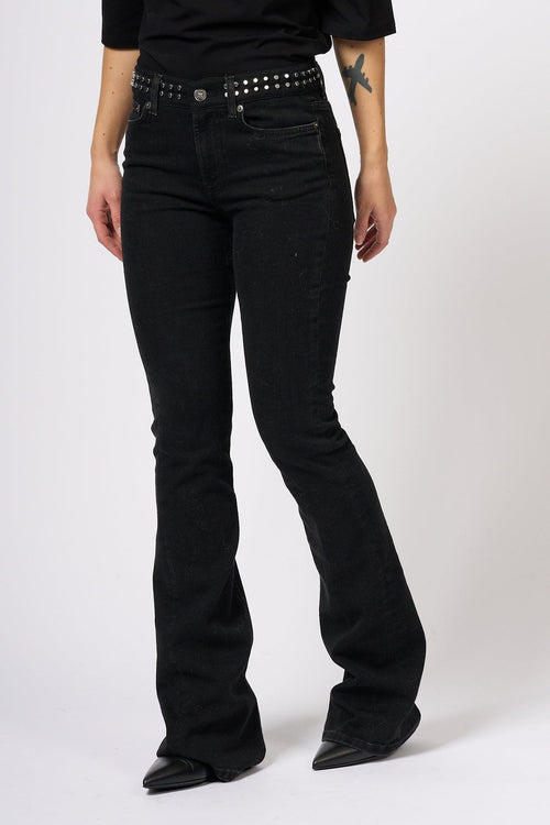 Jeans Newlola con Borchie Nero Donna