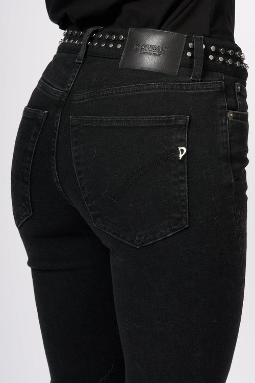 Jeans Newlola con Borchie Nero Donna - 2