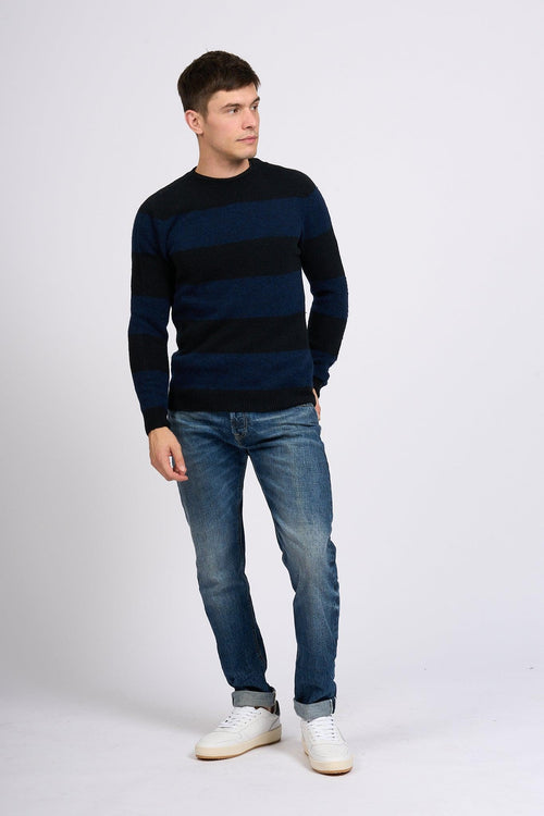 Maglione Righe Blu/nero Uomo - 2