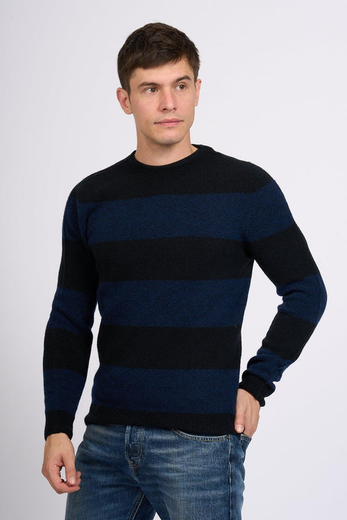 Maglione Righe Blu/nero Uomo