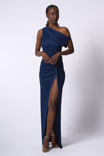 Abito Lungo Red Carpet Blu Donna - 5