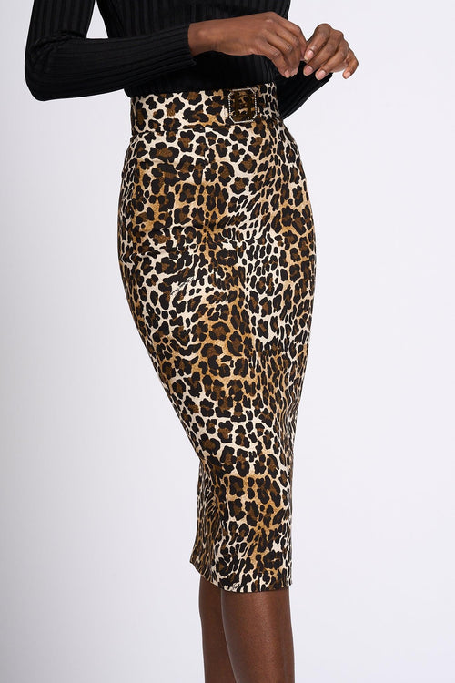 Gonna Longuette Animalier Donna