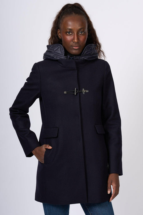 Cappotto Toggle Coat Panno Blu Donna