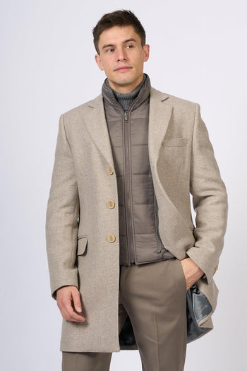 Easy Double Coat Beige Uomo - 4