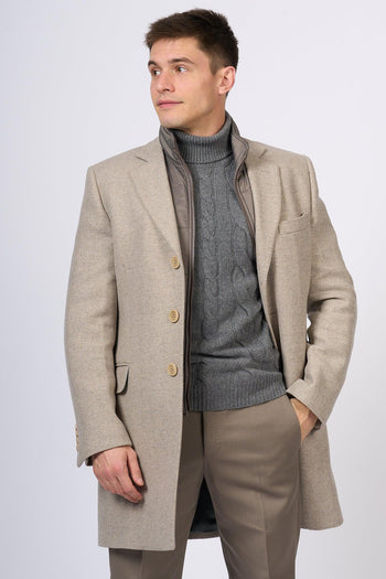 Easy Double Coat Beige Uomo - 5