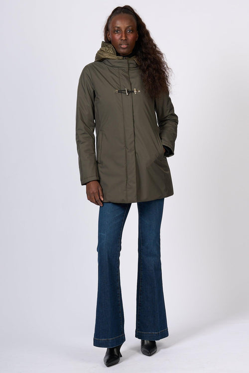 Giaccone Toggle Coat in Nylon Verde Donna - 2