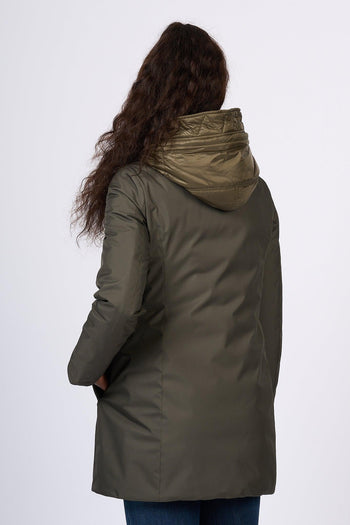 Giaccone Toggle Coat in Nylon Verde Donna - 5