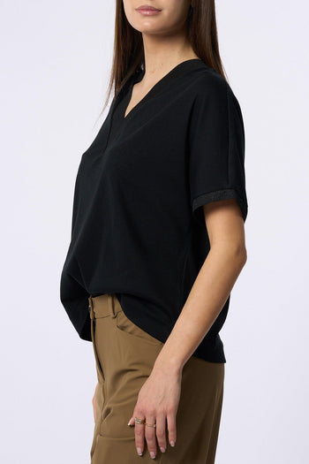 Maglia scollo V Nero Donna - 4
