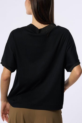 Maglia scollo V Nero Donna - 5