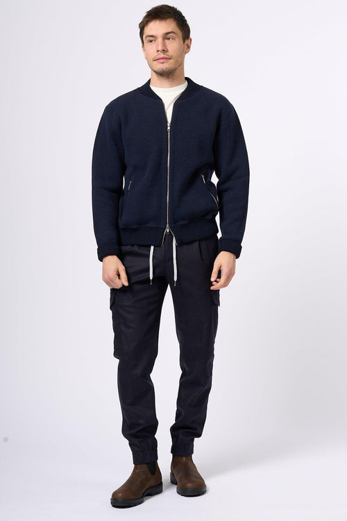 Bomber In Maglia Blu Navy Uomo - 2