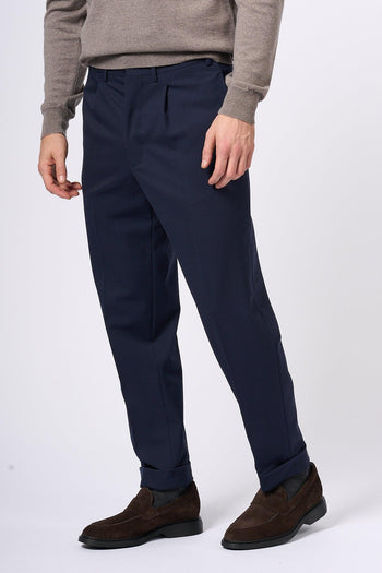 Pantalone con Pinces Blu Uomo - 3