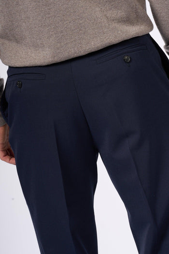 Pantalone con Pinces Blu Uomo - 6