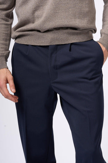 Pantalone con Pinces Blu Uomo - 5