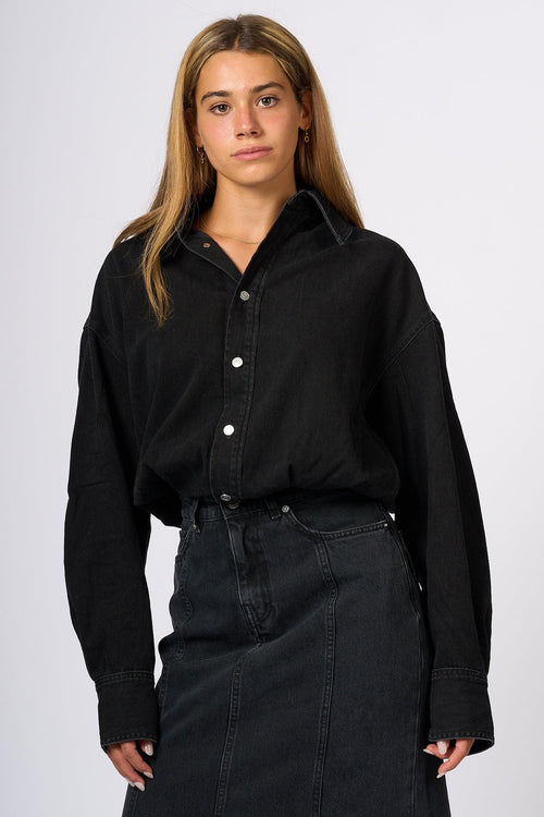 Abito Lungo Denim Nero Donna - 2