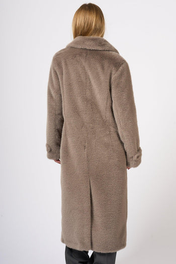 Cappotto Ecopelliccia Tortora Donna - 6