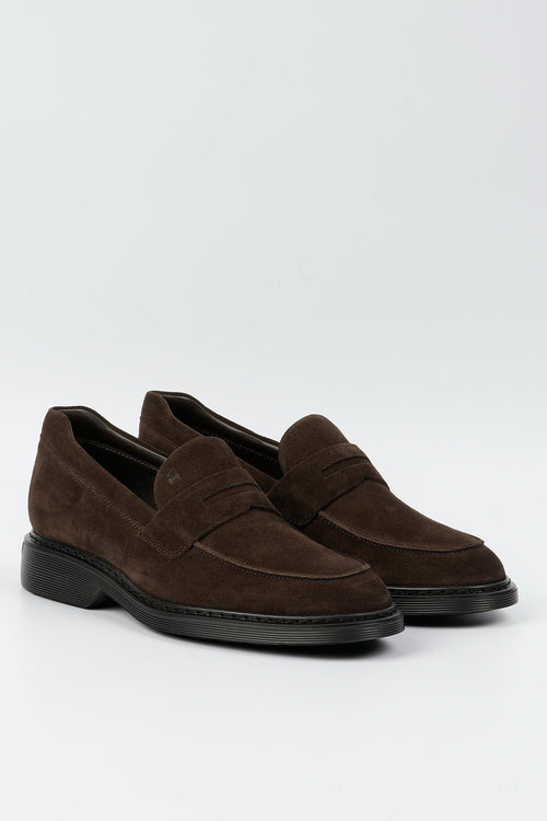 Mocassino in Suede Marrone Uomo - 2