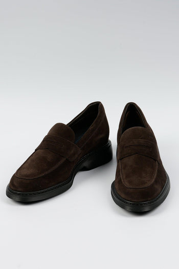 Mocassino in Suede Marrone Uomo - 4