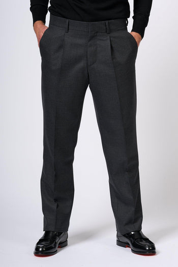 Pantalone Quadretto Antracite Uomo - 3