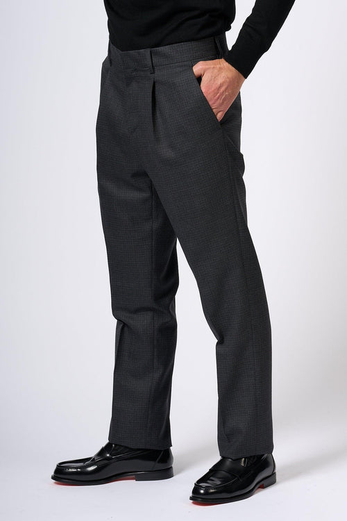 Pantalone Quadretto Antracite Uomo