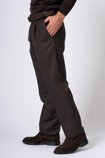 Pantalone Quadretto Marrone Uomo - 3