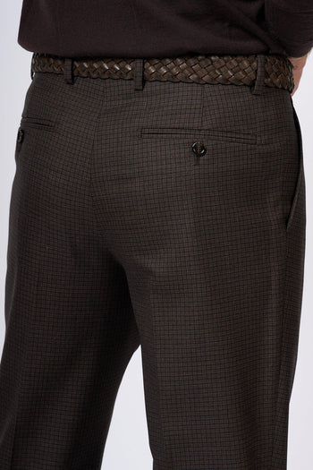 Pantalone Quadretto Marrone Uomo - 4