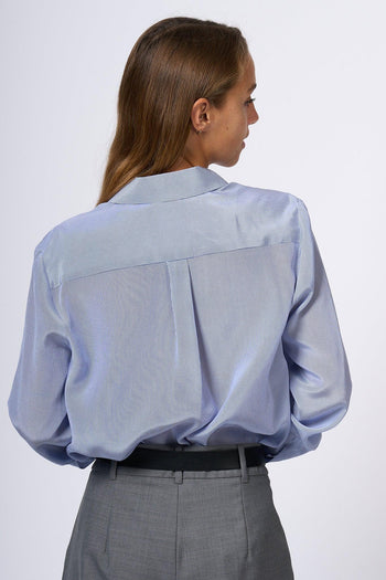 Camicia Pagine Righe Azzurro Donna - 6