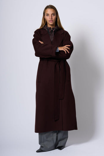 Cappotto Lungo Agata Bordeaux Donna - 6