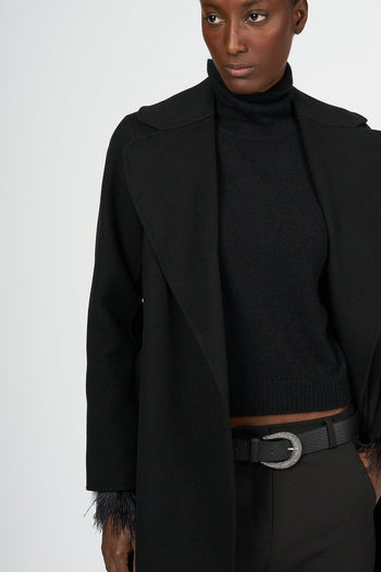 Cappotto Poldo Lungo Nero Donna - 7