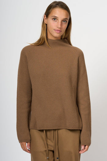 Maglia Elica Lana e Cashmere Cammello Donna - 3