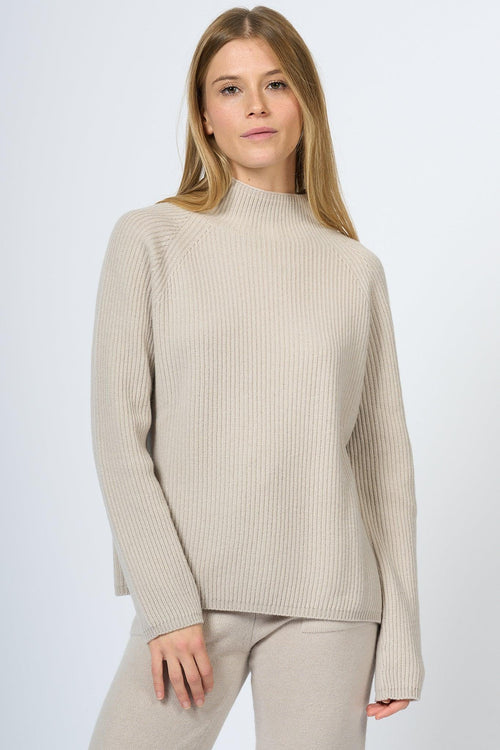 Maglia Elica Lana e Cashmere Ecrù Donna - 2