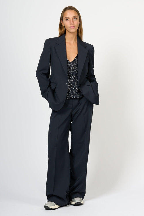 Weekend Blazer Lamine Monopetto Blu Donna - 2