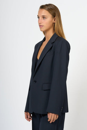 Weekend Blazer Lamine Monopetto Blu Donna - 3