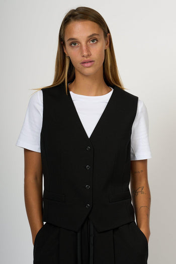 Weekend Gilet Aria in Jersey Nero Donna - 3