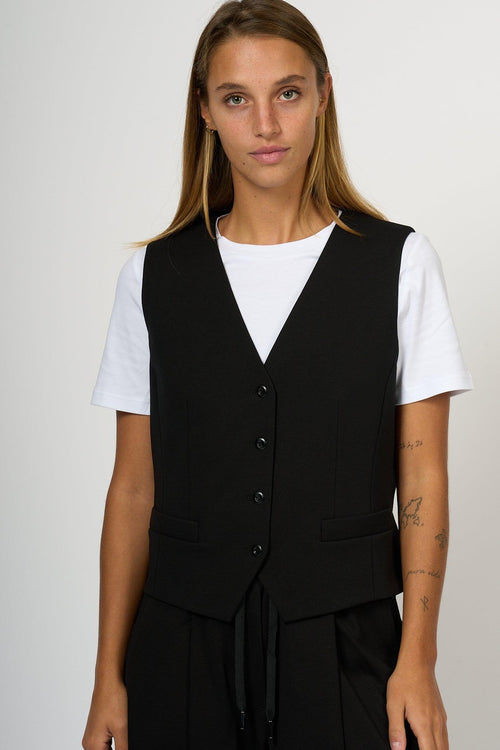 Weekend Gilet Aria in Jersey Nero Donna - 2