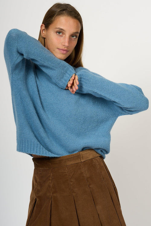 Weekend Maglia Ghiacci in Alpaca Azzurro Donna - 2