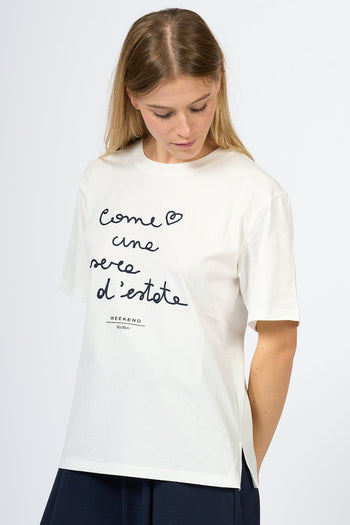 Weekend T-shirt Barbano Lettering Bianco Donna - 3