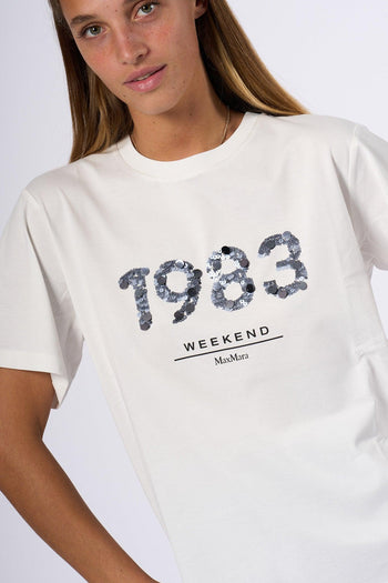 Weekend T-shirt Paillettes Bianco Donna - 2