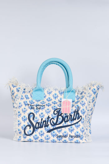 Saint Barth Borsa Vanity Fiori Azzurro Donna - 3