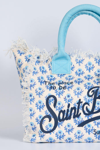 Saint Barth Borsa Vanity Fiori Azzurro Donna - 4
