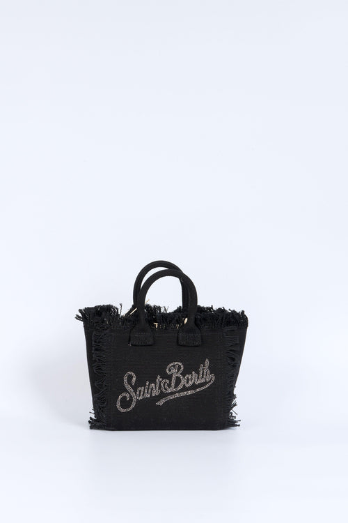 Saint Barth Borsa Vanity Mini Con Strass Nero Donna