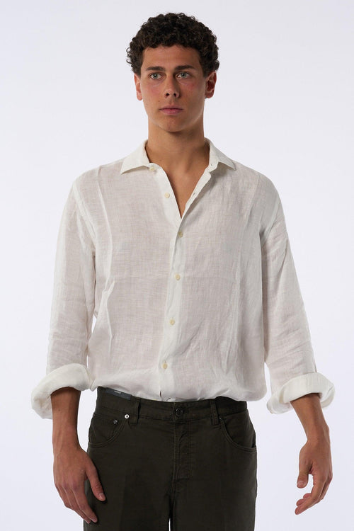 Saint Barth Camicia in Lino Bianco Uomo