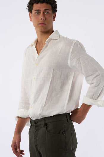 Saint Barth Camicia in Lino Bianco Uomo - 3